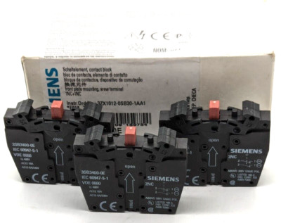 3x Siemens switching element contact block 3SB3 400-0E