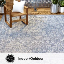 Nicole Miller Designer Area Rug Blue Gray Modern Medallion Ultra Soft