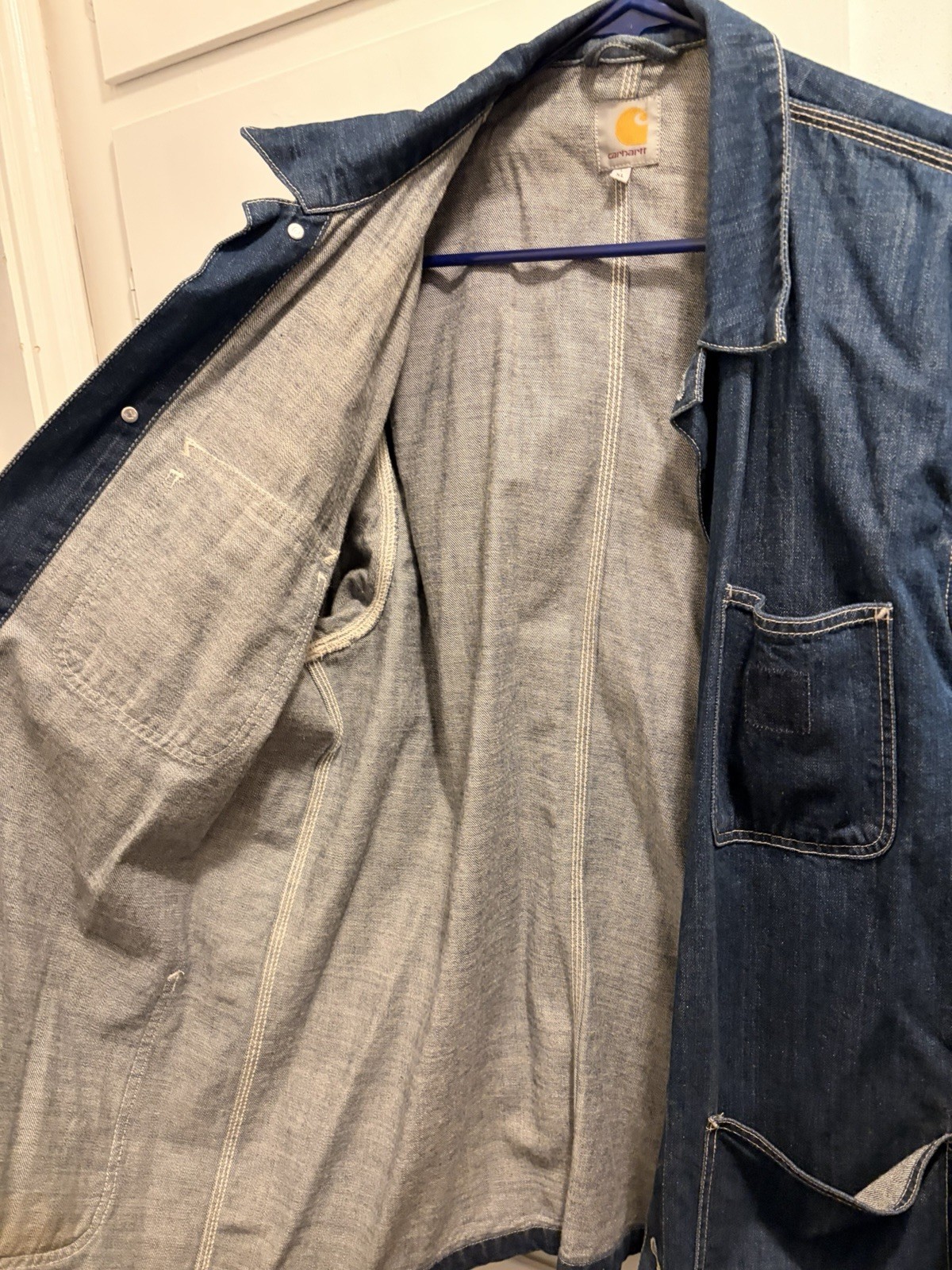 Carhartt Denim Chore Coat Jacket Men's XL Unlined thumbnail 4