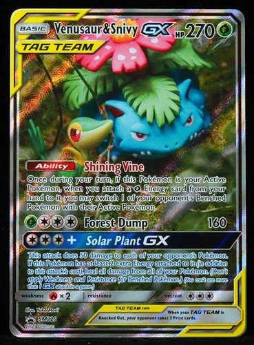 Venusaur & Snivy GX #SM229 NM Pokemon Card