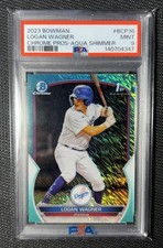 2023 Bowman Logan Wagner 1st Aqua Shimmer Refractor /125 #BCP-36 Psa 9