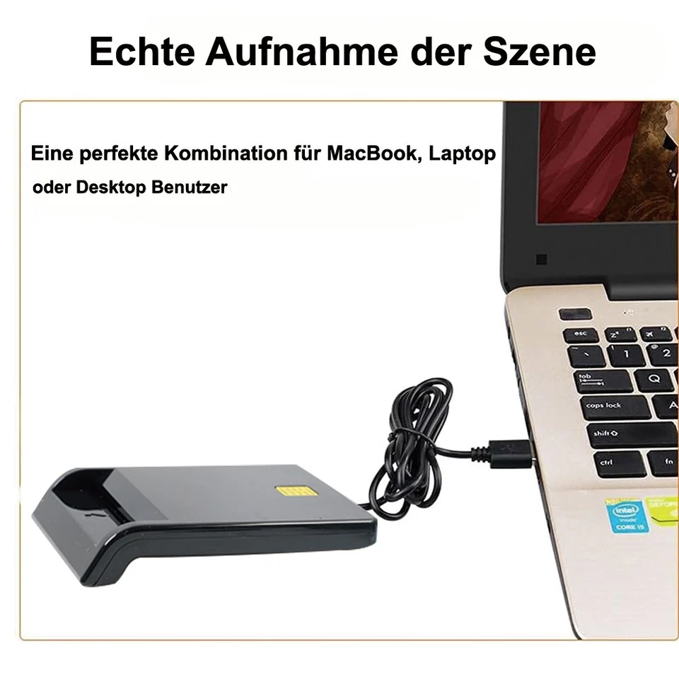 USB Chipkartenleser Kartenleser Personalausweis Lesegerät Smart Card Reader - Bild 3 von 4