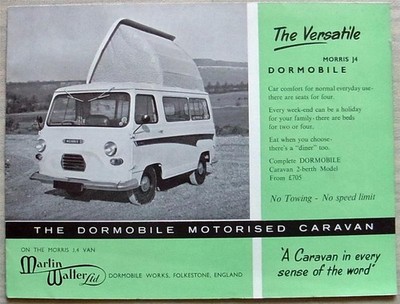 MORRIS J4 DORMOBILE MOTOR CARAVAN Sales Brochure Feb 1963 #77/BP.MDC.263.10M