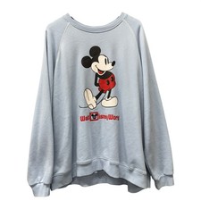Disney Sweatshirt Womens 3XL Walt Disney World Mickey Mouse Light Blue Pullover