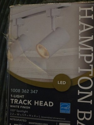Hampton Bay LED Track Lighting Head White 1-Light Mini Cylinder Step Spotlight