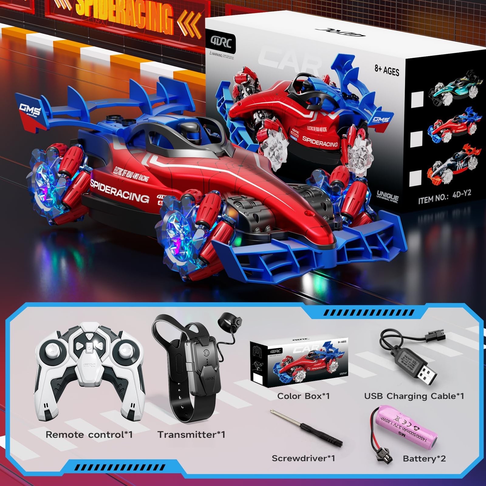 Remote Control Cars, 2.4GHz Monster Truck RC Stunt Cars for Boys Kids Adults,...
