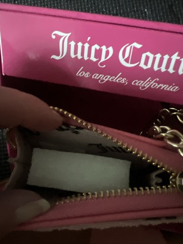 Juicy Couture Lovers Club Square Zip Credit Card Wallet Pink Diamond NEW $45 - Picture 6 of 7