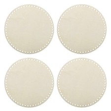 4Pcs Wooden Basket Bottom, 8.86" Round Blank Natural Wood Base Crochet Basket