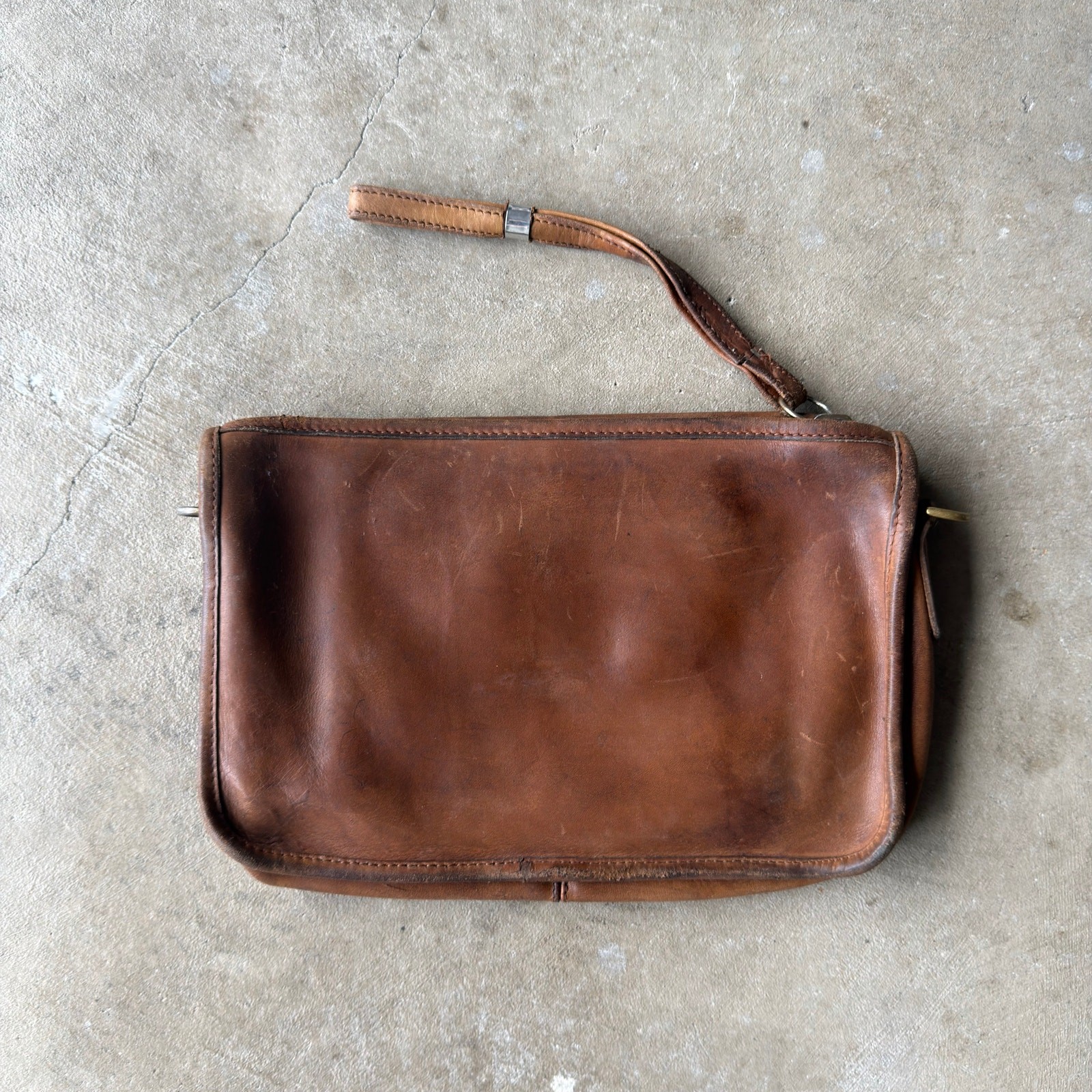 VINTAGE 70S COACH SATCHEL HANDBAG PURSE BAG BROWN LEATHER BROKEN RIPPED