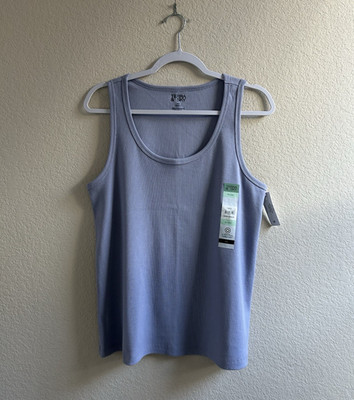 Terra & Sky Women's Plus Stretch Scoop neck Lavender Soft Ribbed Tank Top 0X NWT