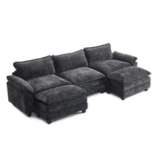 120" W Sectional Sofa Modular Comfy Cloud Counch Modern U Shape Sofa Set