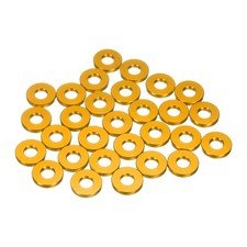 30Pcs Aluminum Flat Washer, M5x12x2mm Seal Gaskets Flat Ring, Yellow
