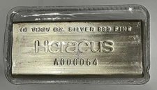 1970s Heraeus Landscape 10oz .999 Silver Bar - Serial #A-64  ONLY 200 MINTED!!