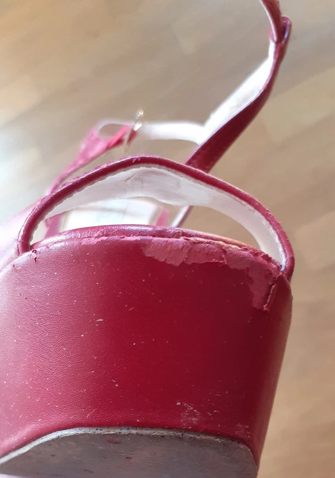 Sandali Primadonna tacco alto e plateau colore rosso scuro 40 USATISSIMI - Immagine 4 di 4