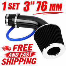 1set Universal 3 76mm Black Cold Air Intake Kit Pipe Power Flow System 1set Universal 3 76mm Black Cold Air Intake Kit Pipe Power Flow System
