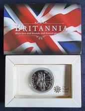 2011 The Royal Mint UK Britannia One Troy Ounce Silver Bullion coin in Box