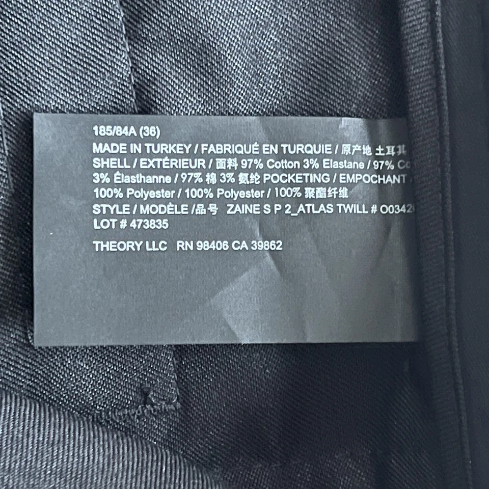 Pantalones Cortos Theory Zaine Atlas Sarga Negros Para Hombre Talla 36 Nuevos con Etiquetas Hechos en Turquía $195 Foto 4 de 4