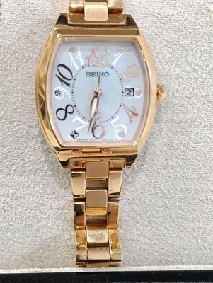 Seiko Lukia Ladies Watch Radio Wave Solar Gold Shell Dial  display picture 1