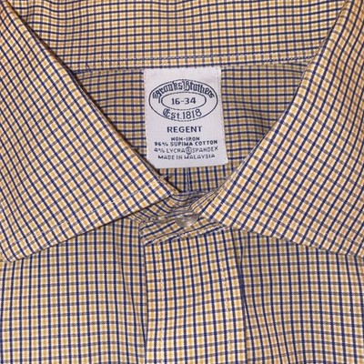 Brooks Brothers Shirt Men 16-34 Large Regent Non Iron Supima Cotton Classic Fit