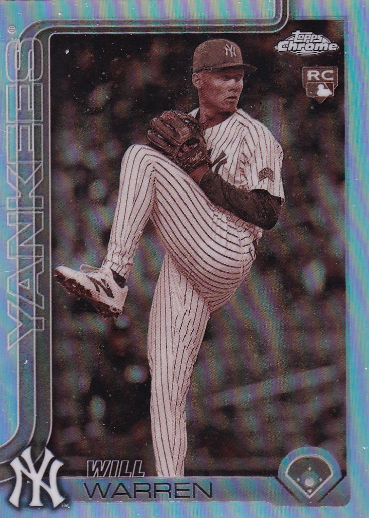 WILL WARREN TOPPS CHROME ROOKIE SEPIA REFRACTOR RC YANKEES #81 2025 25