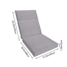 Image of Waterproof High Back Chair Cushion Seat Pad Removable Cover Patio Garden Outdoor