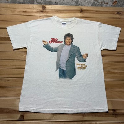 Y2K Rod Stewart Rockin' In The Round 2007 Tour Graphic Concert T-Shirt - Large