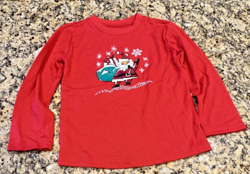 Toddler -Christmas Santa Shirt Size 3T - Latino Face
