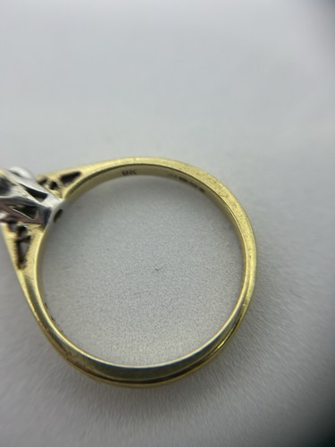 Anillo de compromiso solitario de diamantes de 0,25 quilates de oro de 9 quilates talla M1/2 - Imagen 5 de 9