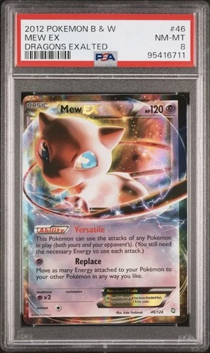 2012 POKEMON B&W DRAGONS EXALTED #46 MEW EX PSA 8