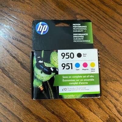 HP Genuine 950 Black & 951 Three Color Replacement Ink Cartridges NEW Exp 8/21