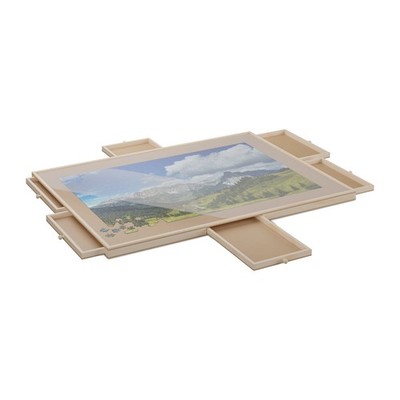 Puzzlebrett Puzzleplatte Puzzleunterlage Puzzletablett 6 Schubladen drehbar