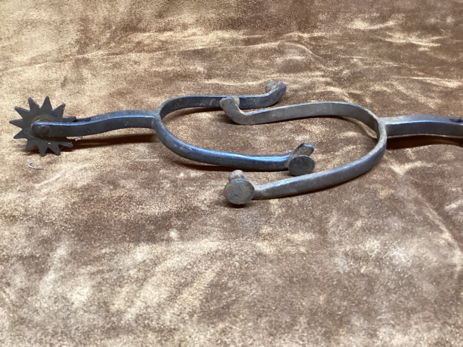 Vintage Metal One Piece long shank spurs with heart buttons eBay