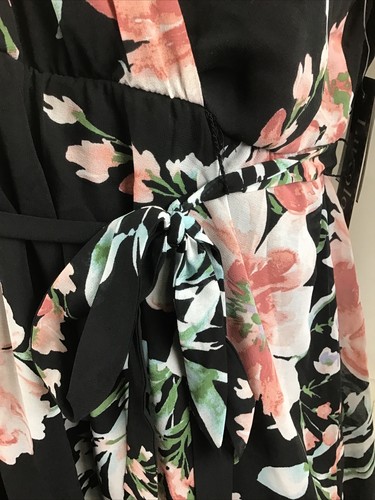 Luxology Women’s Floral V-Neck 3/4 Sleeve Faux Wrap Tie Waist Dress Sz.16 NWT - Picture 5 of 20