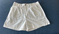 womens white casual linen high waist shorts large L New in packaging