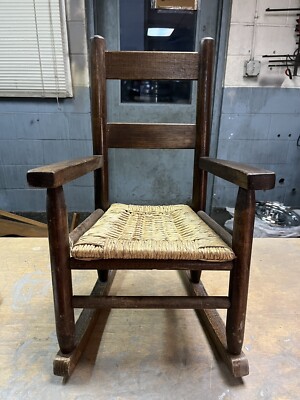 Child s Oak And Rush Rocker 