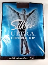 Silkies Ultra Control Top Ultra Sheer Legs Vintage Style 30310 Misty Grey Size L