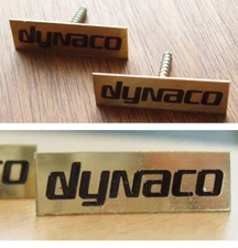 PAIR NOS DYNACO Screw-In Speaker Logo Badges A10/A25/A25XL/A35/A50 FREE SHIPPING