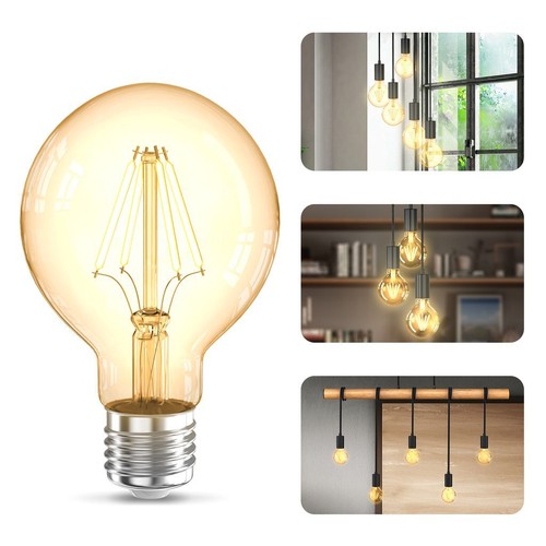 3x LED Edison Bulbs Globe Retro Vintage E27 Warm White Light Lamp G80 4W - Picture 10 of 12