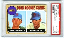 NOLAN RYAN & KOOSMAN~NEW YORK METS~1968 TOPPS PSA-4.5 VG-EX+ ROOKIE RC CARD #177