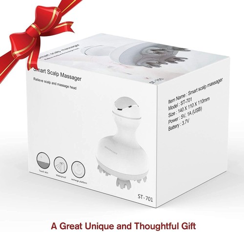 Waterproof 28-Node Scalp Massager - Rechargeable Head Scratcher for Stress - Picture 9 of 9