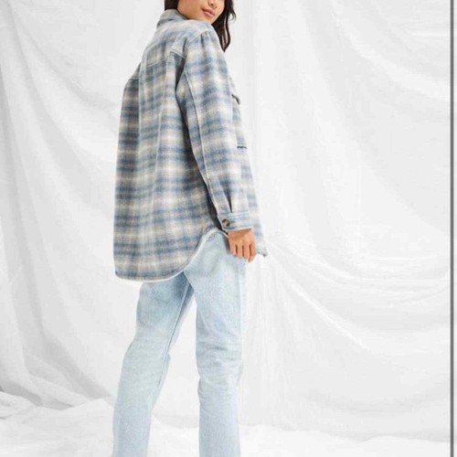 American Eagle Brushed Plaid Shacket in 