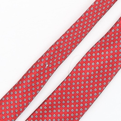 Cameo Studio Mens Red Polka Dot Silk Pointed Tie One Size - Picture 7 of 12