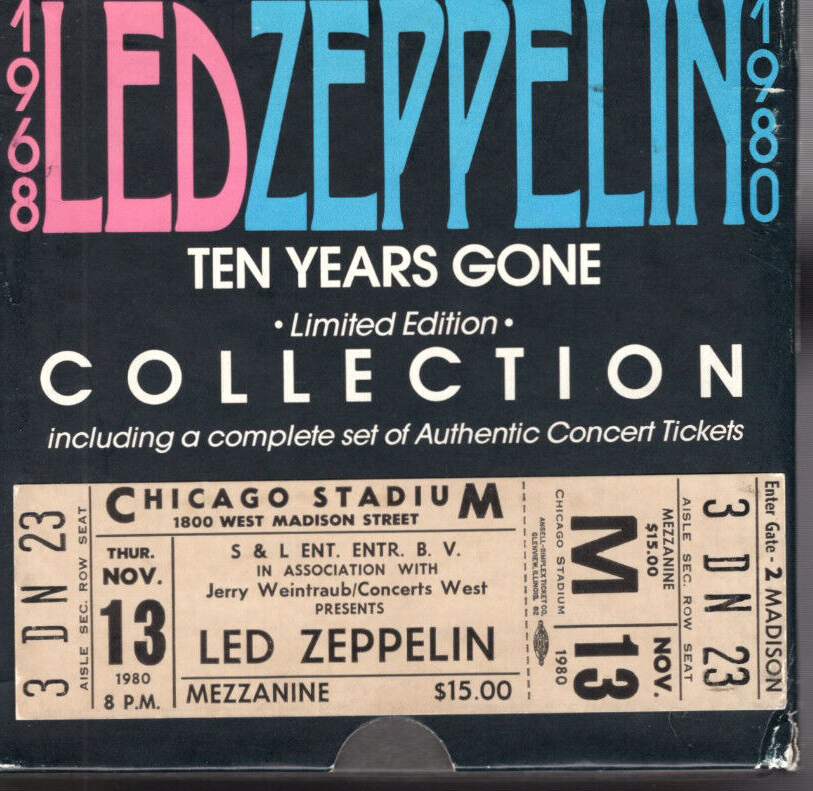 ○LED ZEPPELIN COLLECTION TEN YEARS GONE LED ZEPPELIN ~ Ten Years Gone ~Empty CD Box With Chicago Nov. 13