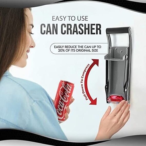 Can Crusher 16oz Beer Soda Smasher Aluminium Recycling Wall mount bottle opener - Picture 13 of 14