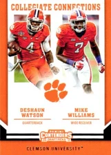 2017 Panini Contenders DP #1 Deshaun Watson Mike Williams Collegiate Connections