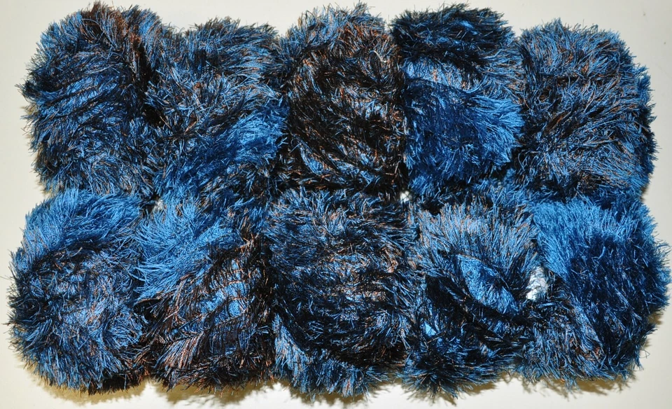 50g Palazzo Flauschgarn Fransenwolle von Lana Grossa Fb. 707 blau-braun - Bild 3 von 3