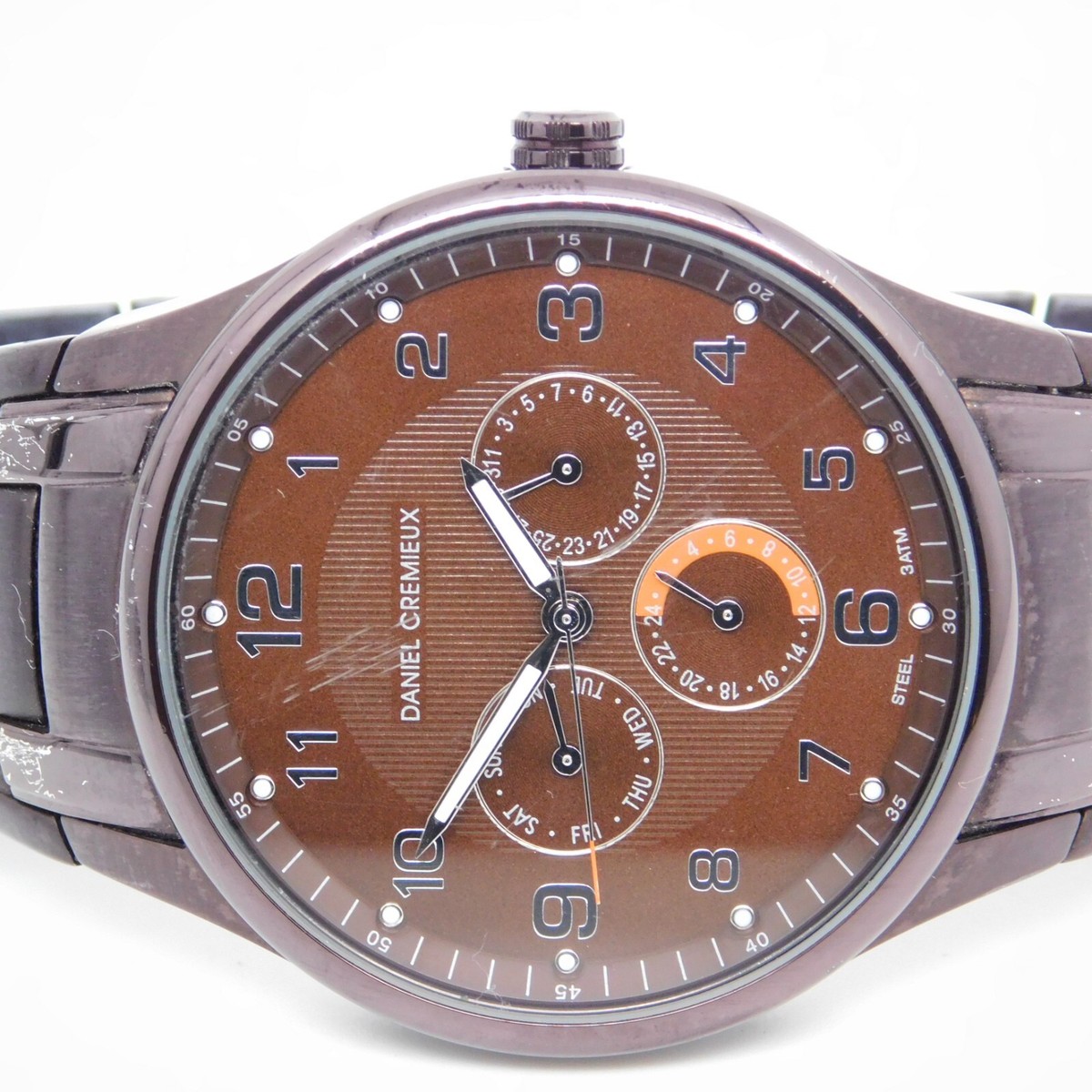 DANIEL CREIMEUX J-LDXD All St. Steel Quartz Men's Watch Sz. 6 1/2" New Battery View 2
