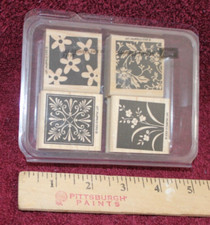 Stampin Up Wood and Rubber Stamp Set - Mostly Flowers