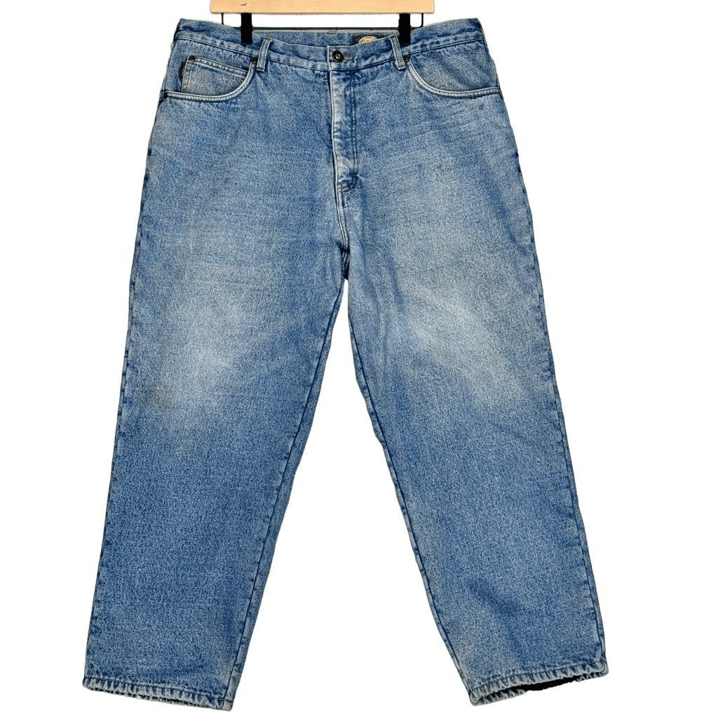 Cabelas Fleece Lined Straight Leg Outdoors Winter Blue Denim Jeans Size  40x30