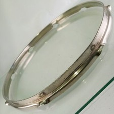 Ludwig/WFL 15"NOB Triple-Flange Snare/Tom Drum Batter Rim/Hoop Nickel-BRASS 8Lug